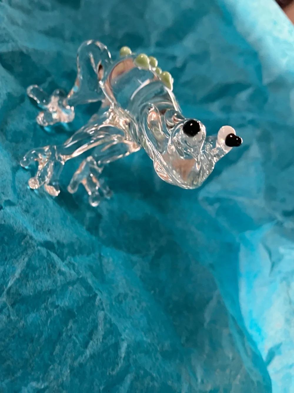 Clear Glass Frog Aquarium Ornament - Clear